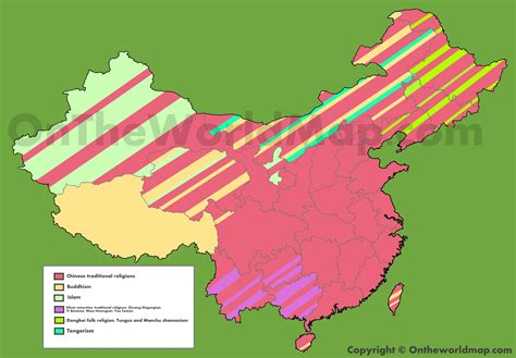 Map Of Religions In China