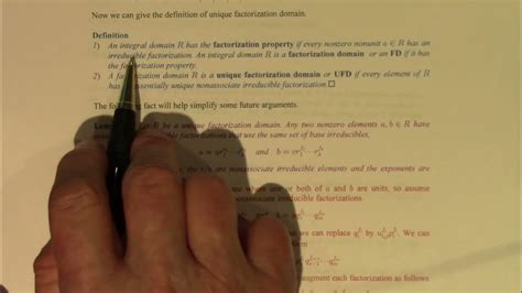 Ring Theory 11 Unique Factorization Domains Youtube