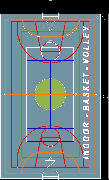 Multiple Use Court In AutoCAD CAD Library