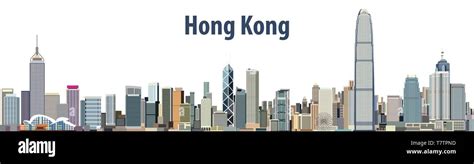 vector illustration of Hong Kong city skyline Stock Vector Image & Art ...