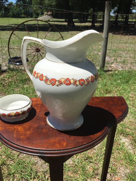 Vintage Pitcher Antique Homer Laughlin Pitcher Farmhouse Etsy