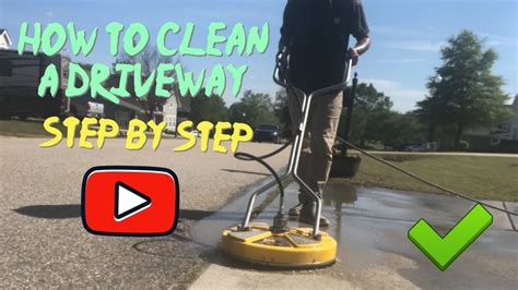 How To Pressure Wash A Concrete Driveway Step By Step Youtube