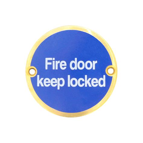 Circular Disc Fire Door Signage 76mm X 15mm Screw Fixed Fire