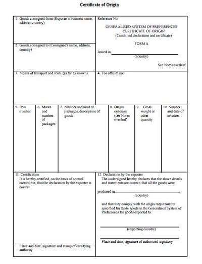 40 Free Certificate Of Origin Templates Word Pdf Template Republic