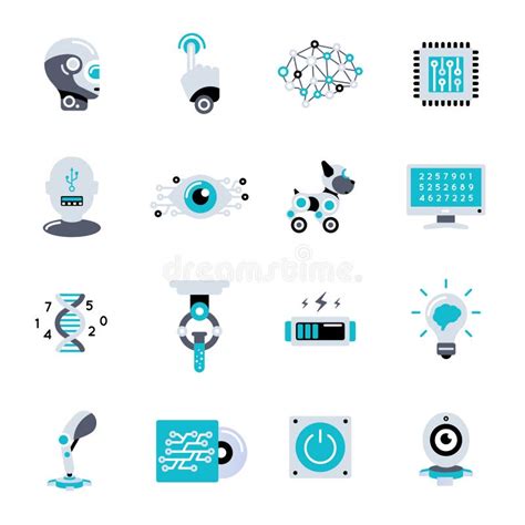 Vector Icon Set For Artificial Intelligence Ai Concept Various