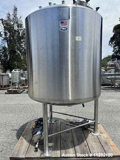 Used T C Stainless 2 800 Liter 740 Gallon 316L Stainless Steel Agit