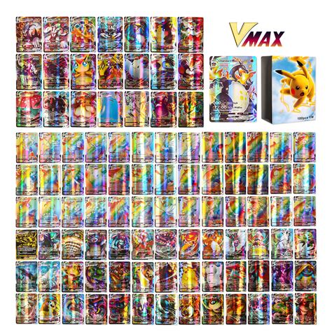 Buy 100 Pcs Vmax Cards TCG Deck Box Shiny Cards Vmax Ultra Rare Cards