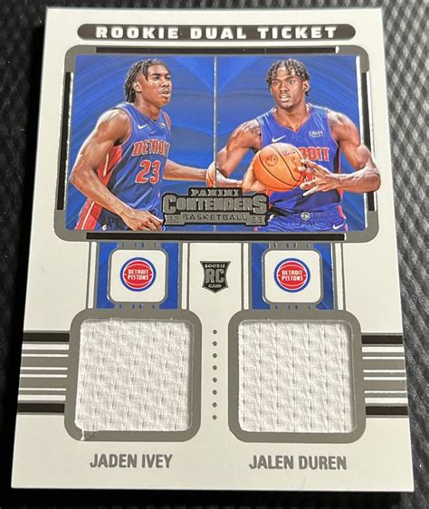 2022 23 Contenders Jaden Ivey Jalen Duren Pistons Rookie Dual Ticket