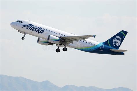 Alaska Airlines Taking Off from Los Angeles Airport LAX Editorial Stock ...