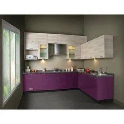 Modern Mdf L Shape Corian Top Modular Kitchen Design Service At Rs