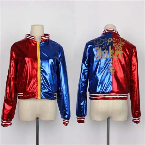 Suicide Squad Harley Quinn Cosplay Jacket Pringting Coats Female Clown