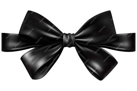 Premium Vector Shiny Black Satin Ribbon Isolated On White Background Vector Black Bow Black