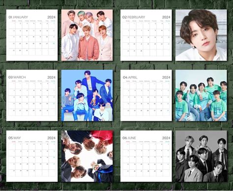 Bts Kalender Promi Kalender Bts Wandkalender Etsy De