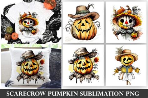 Halloween Scarecrow Pumpkin Sublimation Graphic By Craftinglia