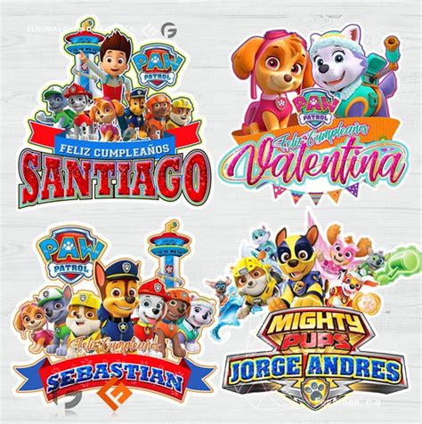 Topper Para Tortas Minitoppers Paw Patrol Personalizado Mercadolibre