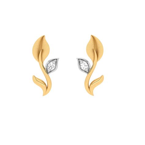 Leaf Shaped Gold Earring Design For Females And Ladies Pc Chandra