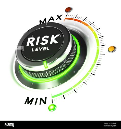 3d Illustration Of A Risk Level Knob Over White Background Concept Of