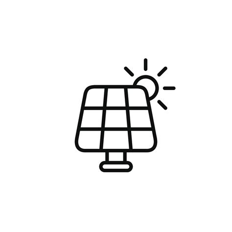 Solar Panel Line Icon Isolated On White Background 27259014 Vector Art