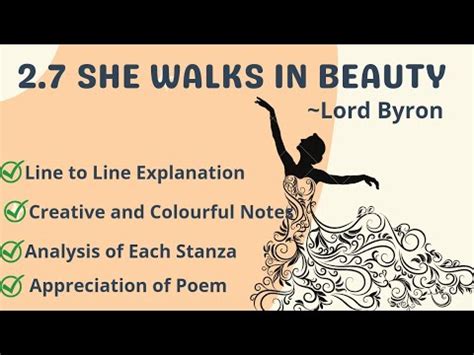 She Walks In Beauty Lord Byron Line To Line Explanation Youtube