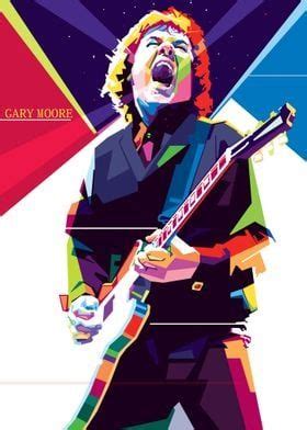 Gary Moore In Wpap Poster Picture Metal Print Paint By Erik