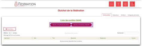 Portail des services RENATER Gestion des entités SAML