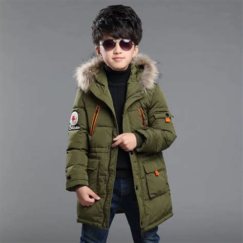 New baby Boys Winter Coat 5 to 14 Years Hooded Children Patchwork Down ...