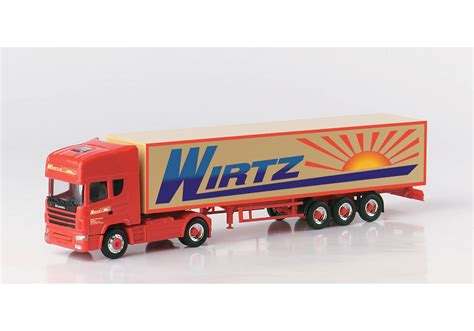 Herpa Scania TL Koffer Sattelzug Wirtz 451024