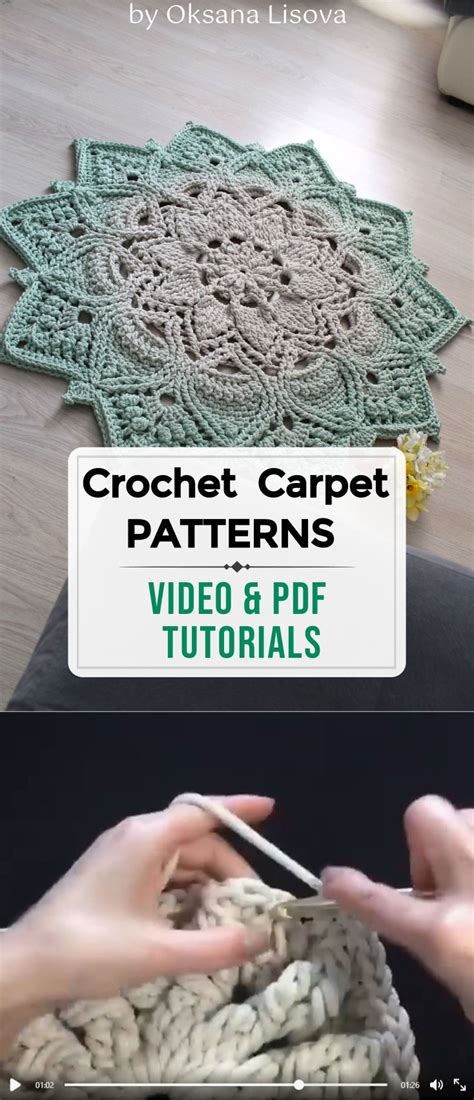 Crochet Floor Rug Video PDF Tutorials See All Carpet Patterns