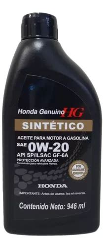 Aceite Sintetico Original Honda 0w20 De 946ml Meses sin interés