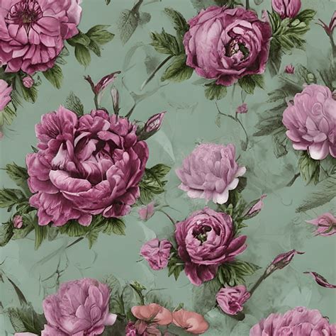 Light Pink Vintage Floral Wallpaper