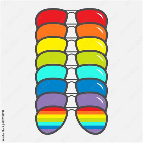 Sunglasses Icon Glasses Set With Rainbow Lenses LGBT Sign Gay Flag Symbol Flat Design White