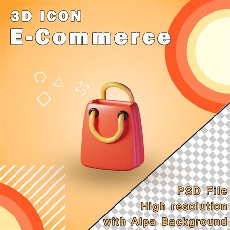 Premium PSD Shopping Bag Isolated On Transparant Background 3d