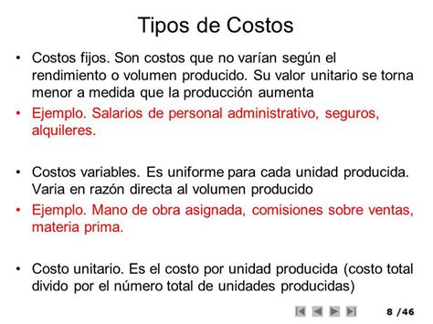 ¿cuantos Tipos De Costos Existen