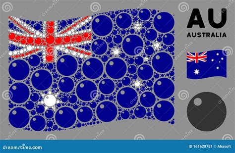 Waving Australia Flag Collage Of Sphere Icons Stock Vector