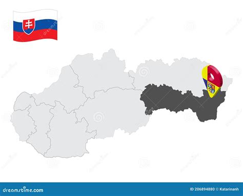 Location Kosice Region On Map Slovakia 3d Location Sign Similar To The