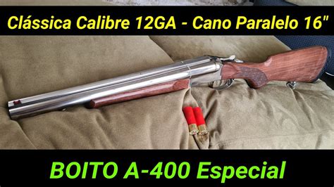 BOITO A 400 Calibre 12 Clássica Cano Curto 16 em Nickel e Madeira 2