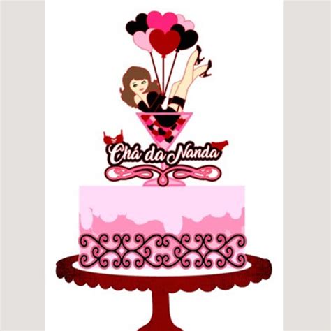 Topo De Bolo Chá de Lingerie 1 Arquivo De Corte Topo de Bolo Para Imprimir