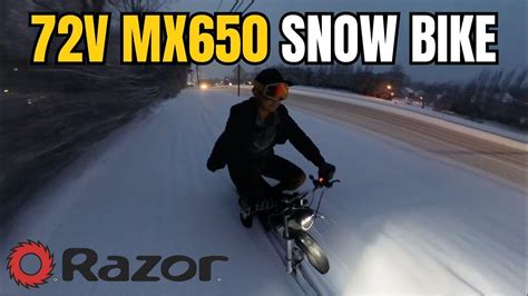 Electric Snow Bike Conversion Build Details 72v Razor Mx650 Youtube