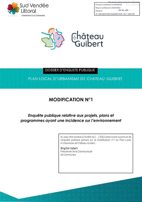 Calaméo 2022 PLU Château Guibert Dossier d enquête publique