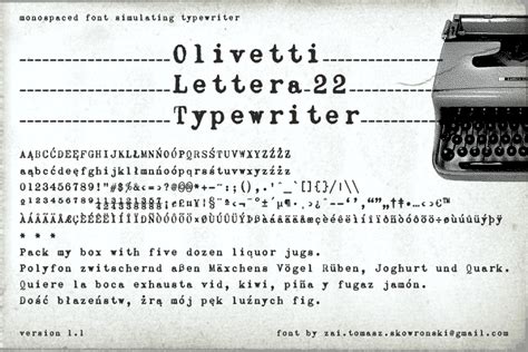 Zai Olivetti Lettera Typewriter Font Fonts