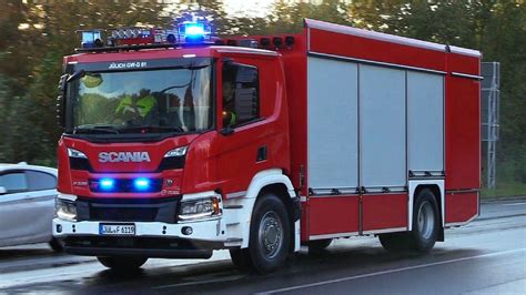 SIRENENALARM VOLLALARM Feuerwehr JÜLICH Einsatzfahrten zum