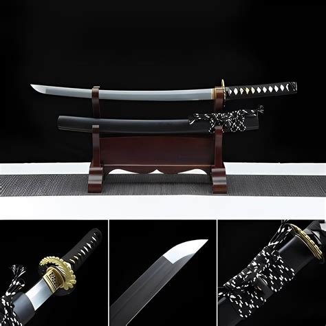 Handmade Japanese Wakizashi Black Moon Damascus Steel Boxkatana