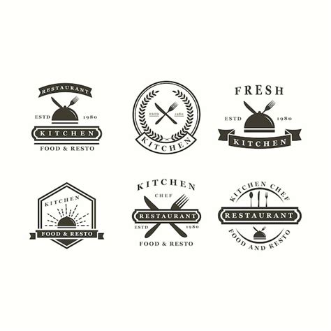 Premium Vector Set Badges Kitchen Logos