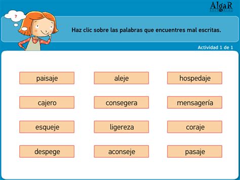 Las Tic En Primaria Palabras Terminadas En Aje Eje Jero A Y Jer A