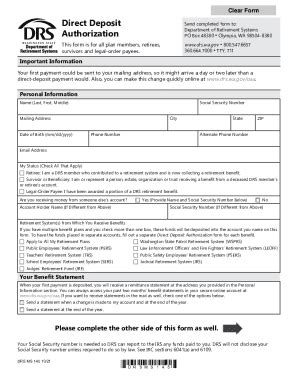 Fillable Online Direct Deposit Authorization Form For All Plan Members