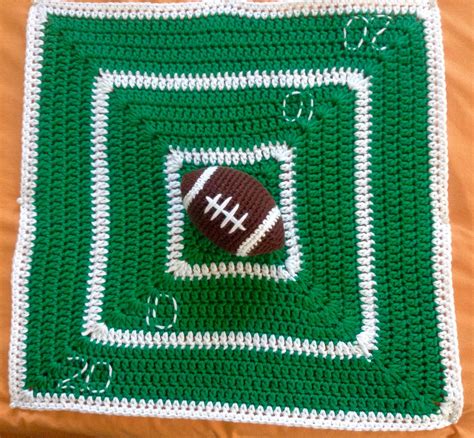 Football Lovey Crochet Blanket Blanket Crochet