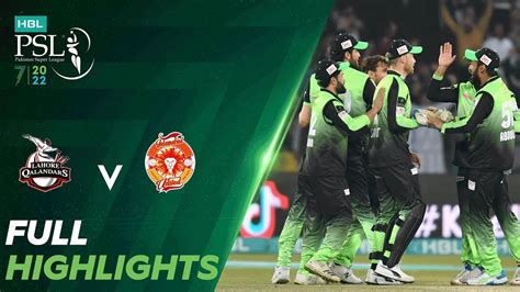 Full Highlights Lahore Qalandars Vs Islamabad United Match 33 Hbl