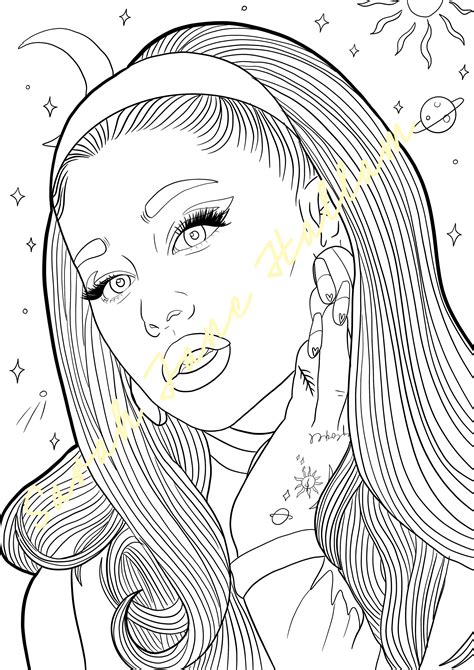 Ariana Grande Printable Coloring Sheet Bundle Etsy Singapore