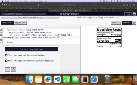 Learn Typography By Building A Nutrition Label Step Html Css