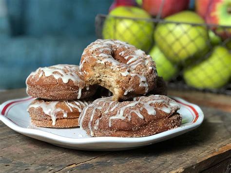 Apple Cider Donuts With Maple Glaze Recipe The Doughty Doughnut